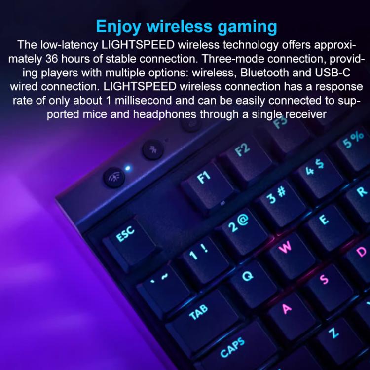 Logitech G515 LIGHTSPEED TKL Wireless Low-Profile Mechanical Gaming Keyboard, GX-L Mechanical Switches(Black) - Wireless Keyboard by Logitech | Online Shopping UK | buy2fix