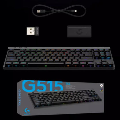 Logitech G515 LIGHTSPEED TKL Wireless Low-Profile Mechanical Gaming Keyboard, GX-L Mechanical Switches(Black) - Wireless Keyboard by Logitech | Online Shopping UK | buy2fix