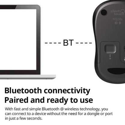 Logitech M240 1000dpi Silent Wireless Bluetooth Mouse(Black) - Wireless Mice by Logitech | Online Shopping UK | buy2fix