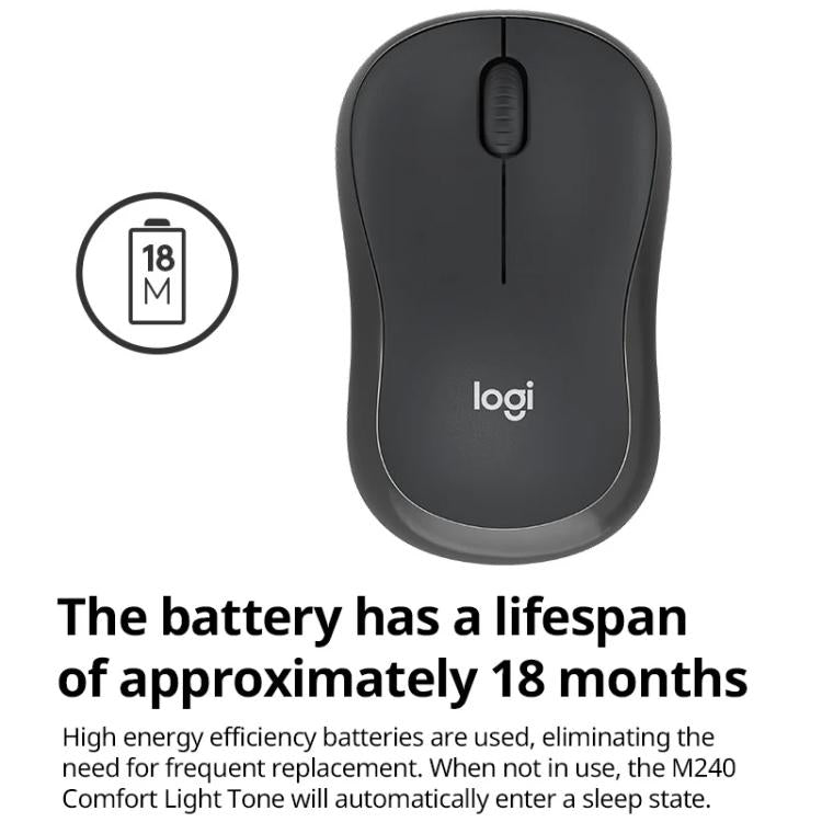 Logitech M240 1000dpi Silent Wireless Bluetooth Mouse(Black) - Wireless Mice by Logitech | Online Shopping UK | buy2fix