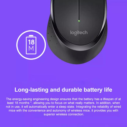 Logitech M275 1000dpi 2.4GHz Wireless Mouse with USB(Black) - Wireless Mice by Logitech | Online Shopping UK | buy2fix