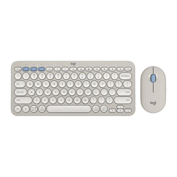 罗技 PEBBLE 2 COMBO Thin and Light Wireless Slim Bluetooth Keyboard and Mouse Set(Grey) - Wireless Keyboard by Logitech | Online Shopping UK | buy2fix