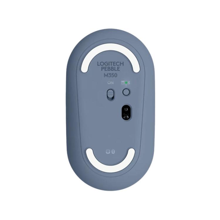Logitech PEBBLE M350 1000DPI Ultra-Thin Dual-Mode Wireless Bluetooth Mouse(Blue) - Wireless Mice by Logitech | Online Shopping UK | buy2fix
