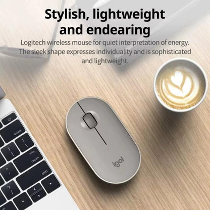 Logitech PEBBLE M350 1000DPI Ultra-Thin Dual-Mode Wireless Bluetooth Mouse(White) - Wireless Mice by Logitech | Online Shopping UK | buy2fix
