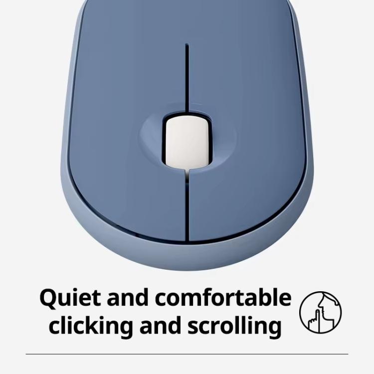 Logitech PEBBLE M350 1000DPI Ultra-Thin Dual-Mode Wireless Bluetooth Mouse(Blue) - Wireless Mice by Logitech | Online Shopping UK | buy2fix