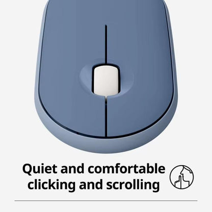Logitech PEBBLE M350 1000DPI Ultra-Thin Dual-Mode Wireless Bluetooth Mouse(Blue) - Wireless Mice by Logitech | Online Shopping UK | buy2fix