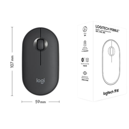 Logitech PEBBLE M350 1000DPI Ultra-Thin Dual-Mode Wireless Bluetooth Mouse(Black) - Wireless Mice by Logitech | Online Shopping UK | buy2fix
