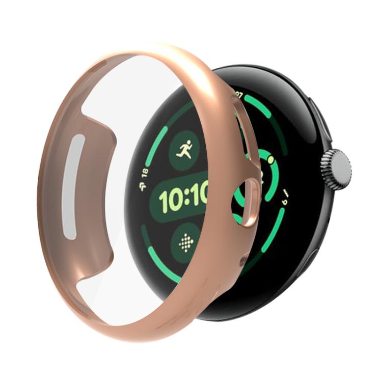 For Google Pixel Watch 3 45mm Integrated Full Coverage TPU Watch Protective Cover(Rose Gold) - Watch Cases by buy2fix | Online Shopping UK | buy2fix