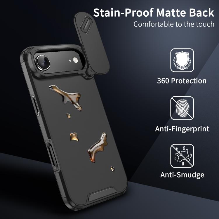 For iPhone Air Sliding Camshield TPU + PC Phone Case(Black) - iPhone Air Cases by buy2fix | Online Shopping UK | buy2fix