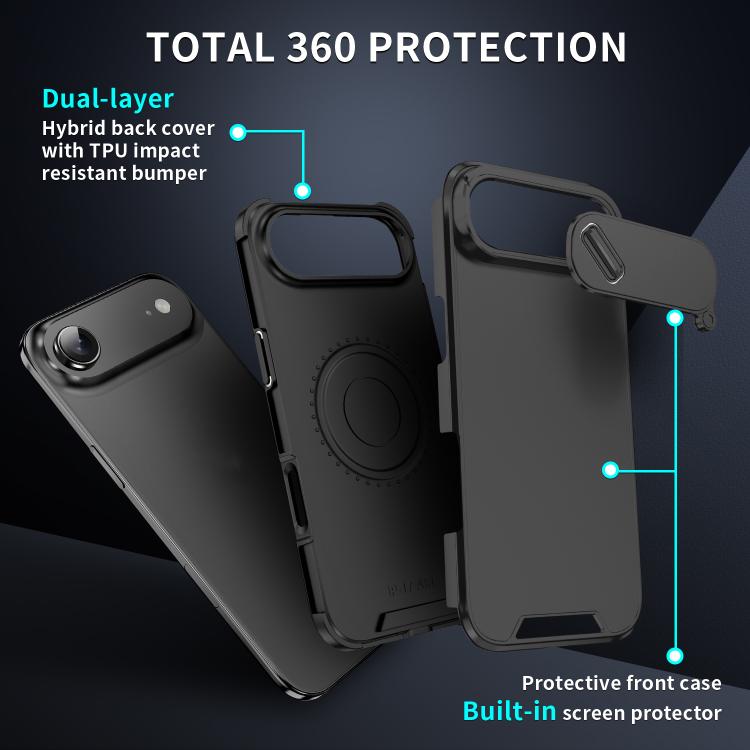 For iPhone Air Sliding Camshield TPU + PC Phone Case(Black) - iPhone Air Cases by buy2fix | Online Shopping UK | buy2fix