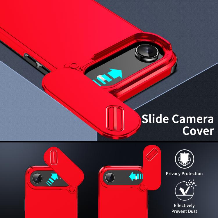 For iPhone Air Sliding Camshield TPU + PC Phone Case(Red) - iPhone Air Cases by buy2fix | Online Shopping UK | buy2fix