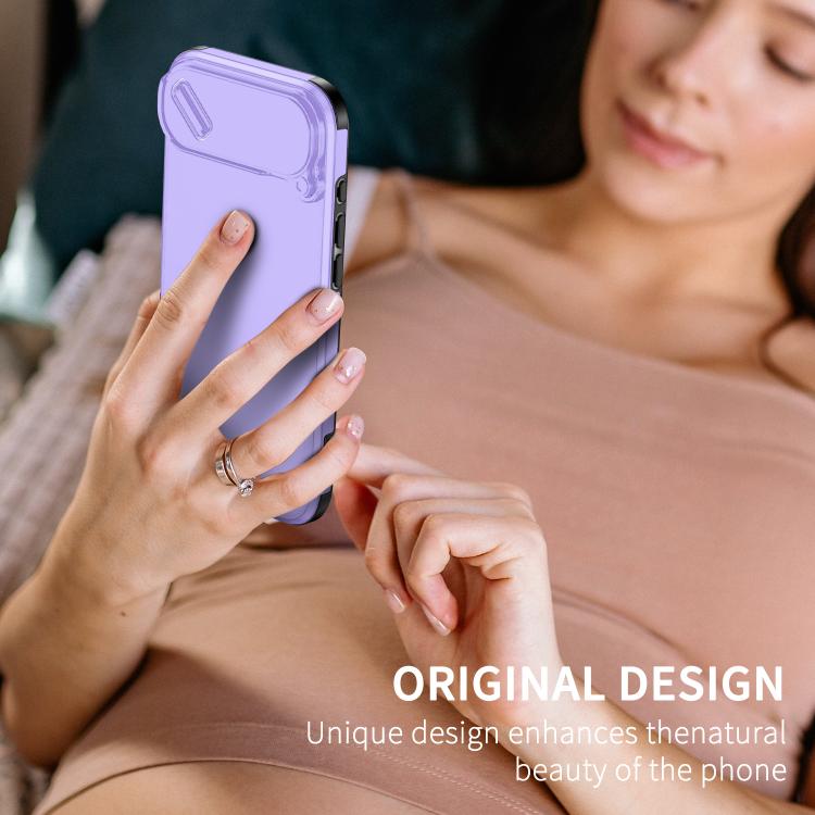 For iPhone Air Sliding Camshield TPU + PC Phone Case(Purple) - iPhone Air Cases by buy2fix | Online Shopping UK | buy2fix
