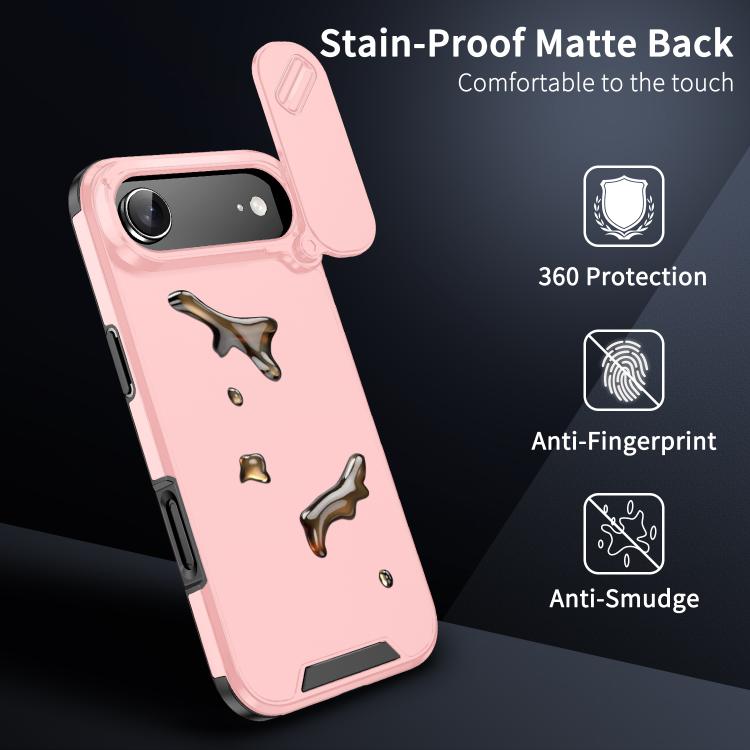 For iPhone Air Sliding Camshield TPU + PC Phone Case(Pink) - iPhone Air Cases by buy2fix | Online Shopping UK | buy2fix