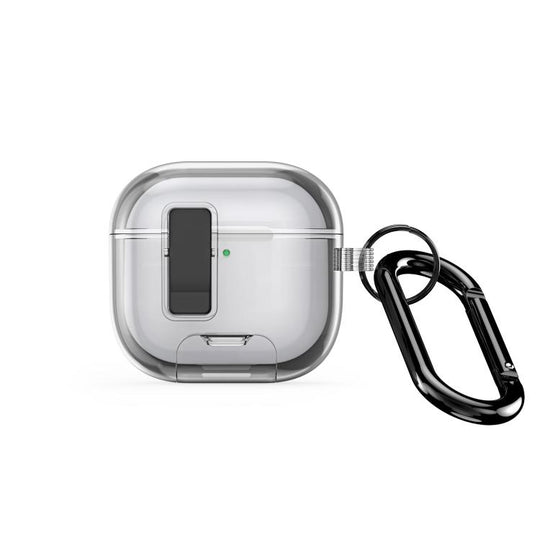 For AirPods 5 / 4 DUX DUCIS PECR Series Holder & Security Lock Earphone Case(Transparent Black)