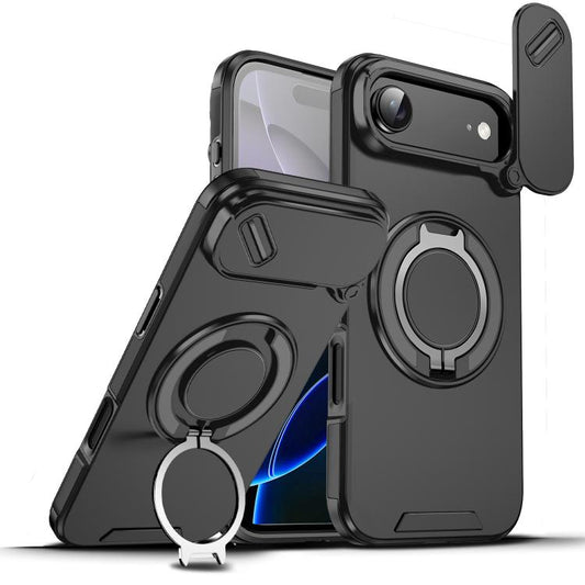 For iPhone Air Sliding Camshield Ring Holder Phone Case(Black) - iPhone Air Cases by buy2fix | Online Shopping UK | buy2fix