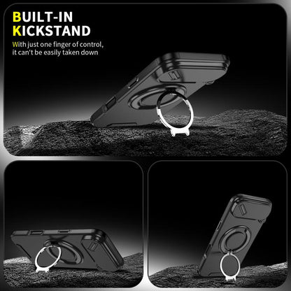 For iPhone Air Sliding Camshield Ring Holder Phone Case(Black) - iPhone Air Cases by buy2fix | Online Shopping UK | buy2fix