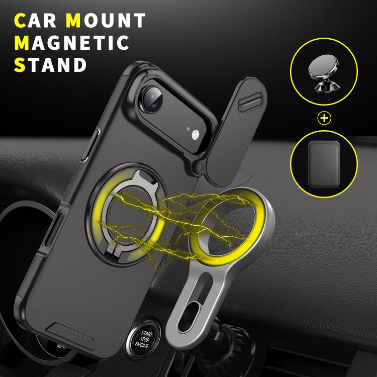 For iPhone Air Sliding Camshield Ring Holder Phone Case(Black) - iPhone Air Cases by buy2fix | Online Shopping UK | buy2fix