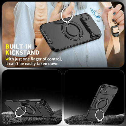 For iPhone Air Sliding Camshield Ring Holder Phone Case(Black) - iPhone Air Cases by buy2fix | Online Shopping UK | buy2fix