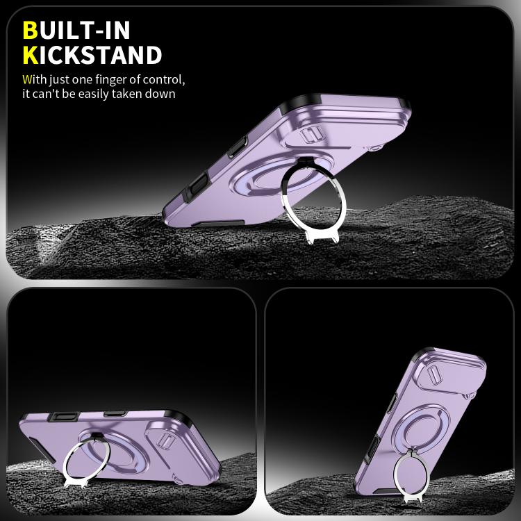 For iPhone Air Sliding Camshield Ring Holder Phone Case(Purple) - iPhone Air Cases by buy2fix | Online Shopping UK | buy2fix