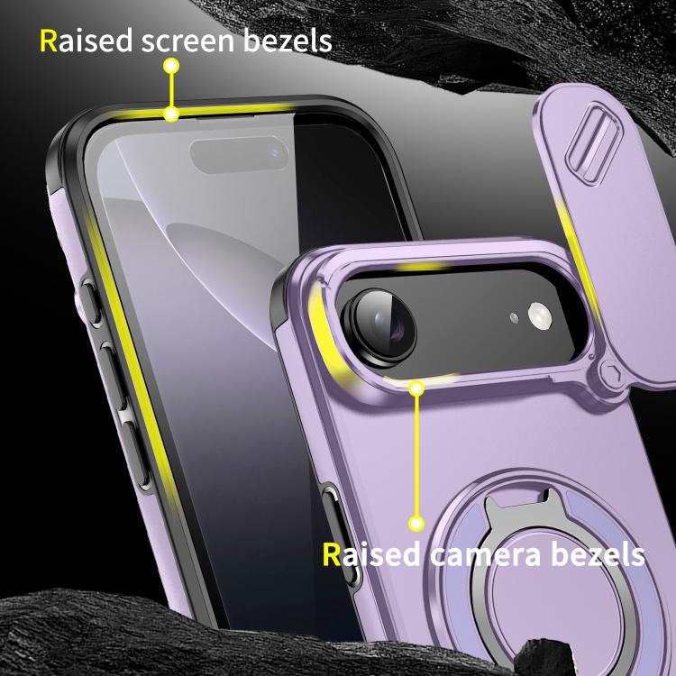 For iPhone Air Sliding Camshield Ring Holder Phone Case(Purple) - iPhone Air Cases by buy2fix | Online Shopping UK | buy2fix