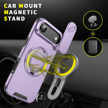 For iPhone Air Sliding Camshield Ring Holder Phone Case(Purple) - iPhone Air Cases by buy2fix | Online Shopping UK | buy2fix