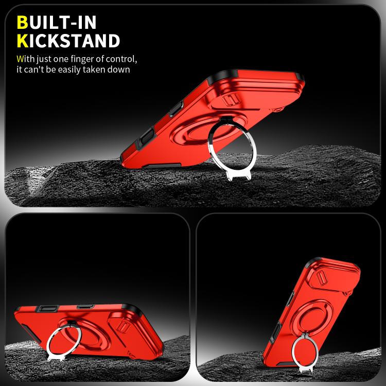 For iPhone Air Sliding Camshield Ring Holder Phone Case(Red) - iPhone Air Cases by buy2fix | Online Shopping UK | buy2fix
