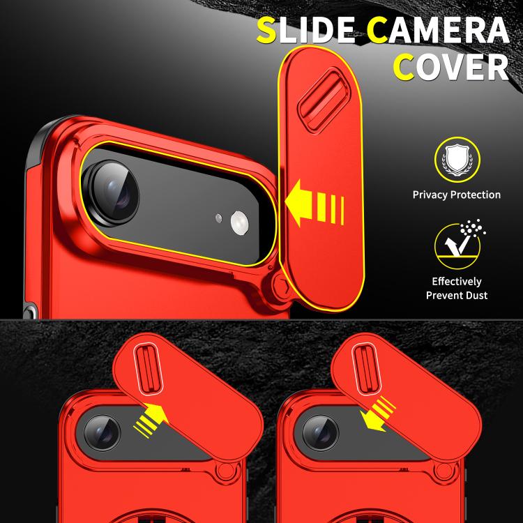 For iPhone Air Sliding Camshield Ring Holder Phone Case(Red) - iPhone Air Cases by buy2fix | Online Shopping UK | buy2fix