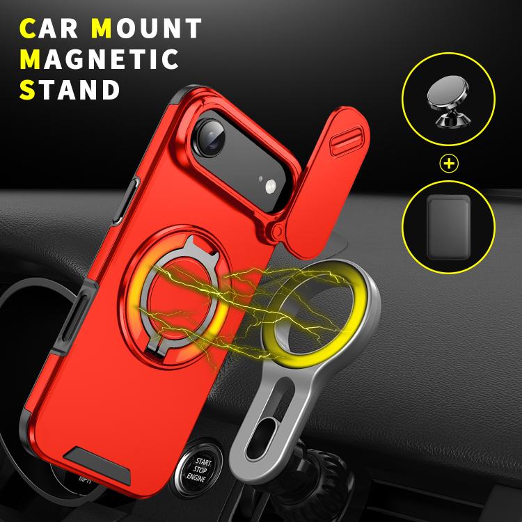 For iPhone Air Sliding Camshield Ring Holder Phone Case(Red) - iPhone Air Cases by buy2fix | Online Shopping UK | buy2fix
