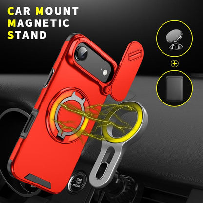 For iPhone Air Sliding Camshield Ring Holder Phone Case(Red) - iPhone Air Cases by buy2fix | Online Shopping UK | buy2fix