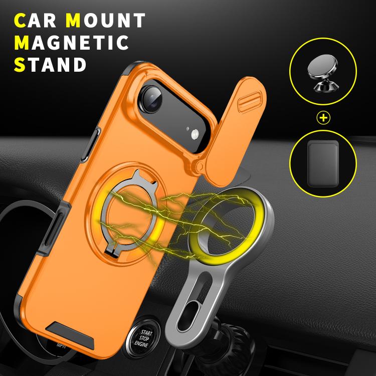 For iPhone Air Sliding Camshield Ring Holder Phone Case(Orange) - iPhone Air Cases by buy2fix | Online Shopping UK | buy2fix
