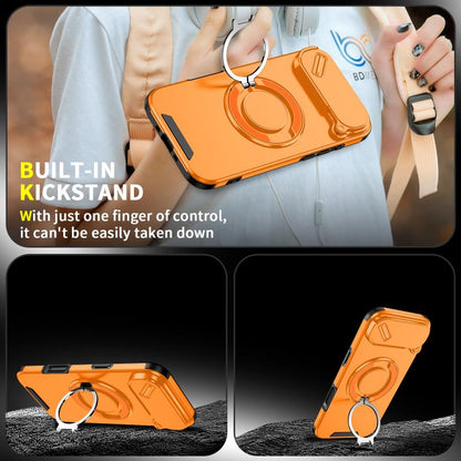 For iPhone Air Sliding Camshield Ring Holder Phone Case(Orange) - iPhone Air Cases by buy2fix | Online Shopping UK | buy2fix