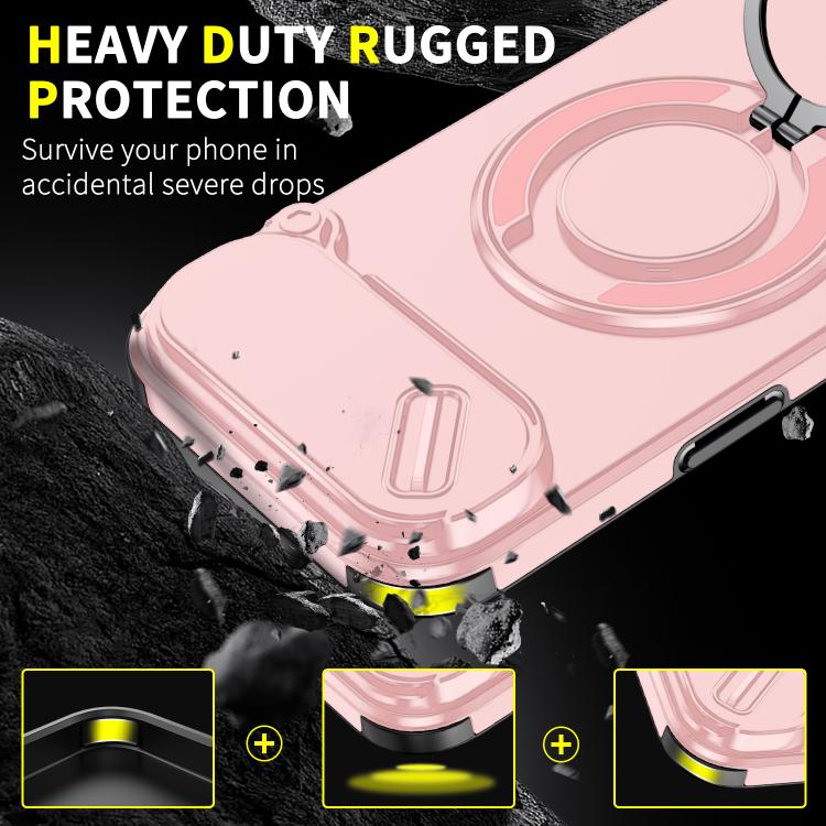 For iPhone Air Sliding Camshield Ring Holder Phone Case(Pink) - iPhone Air Cases by buy2fix | Online Shopping UK | buy2fix