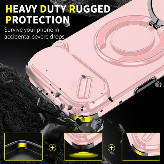 For iPhone Air Sliding Camshield Ring Holder Phone Case(Pink) - iPhone Air Cases by buy2fix | Online Shopping UK | buy2fix