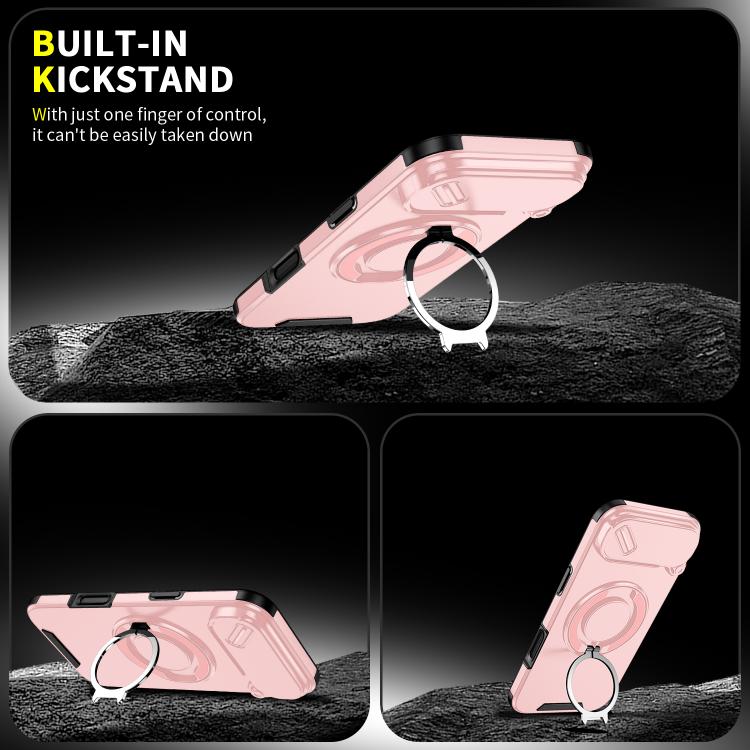 For iPhone Air Sliding Camshield Ring Holder Phone Case(Pink) - iPhone Air Cases by buy2fix | Online Shopping UK | buy2fix