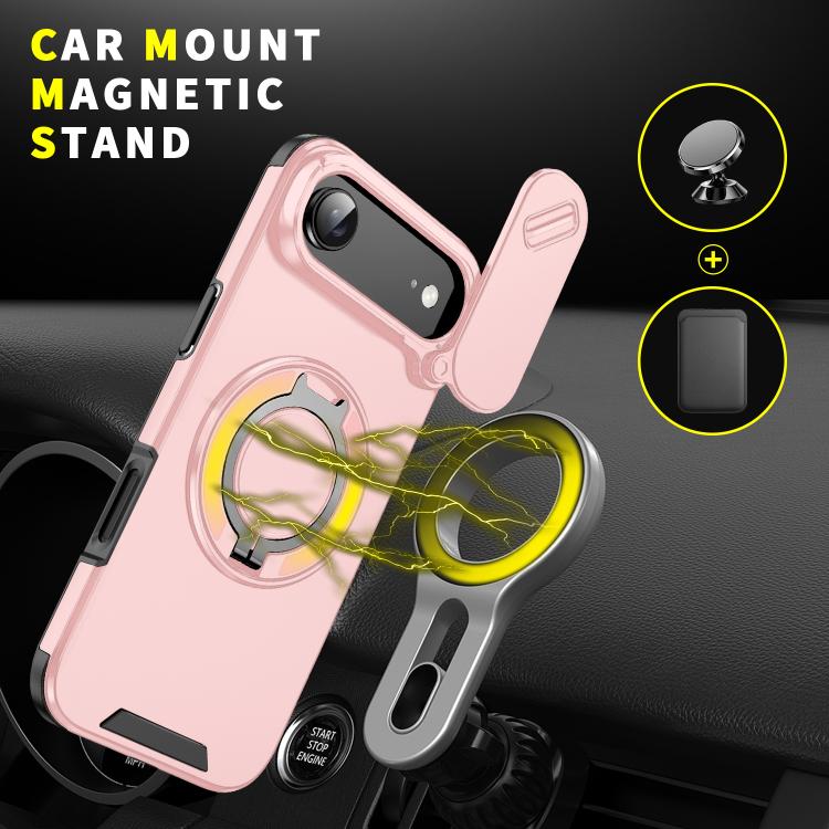 For iPhone Air Sliding Camshield Ring Holder Phone Case(Pink) - iPhone Air Cases by buy2fix | Online Shopping UK | buy2fix