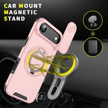 For iPhone Air Sliding Camshield Ring Holder Phone Case(Pink) - iPhone Air Cases by buy2fix | Online Shopping UK | buy2fix