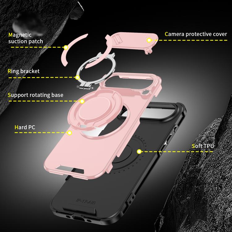 For iPhone Air Sliding Camshield Ring Holder Phone Case(Pink) - iPhone Air Cases by buy2fix | Online Shopping UK | buy2fix