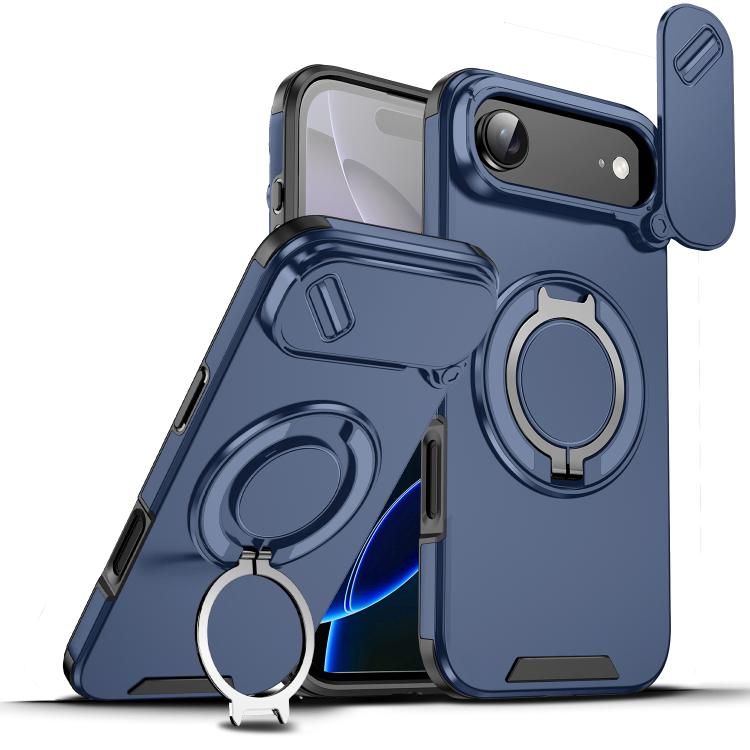 For iPhone Air Sliding Camshield Ring Holder Phone Case(Blue) - iPhone Air Cases by buy2fix | Online Shopping UK | buy2fix