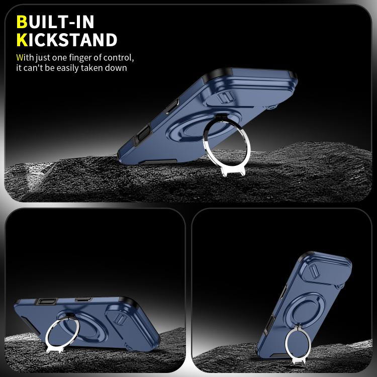 For iPhone Air Sliding Camshield Ring Holder Phone Case(Blue) - iPhone Air Cases by buy2fix | Online Shopping UK | buy2fix