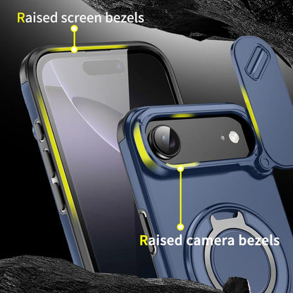 For iPhone Air Sliding Camshield Ring Holder Phone Case(Blue) - iPhone Air Cases by buy2fix | Online Shopping UK | buy2fix