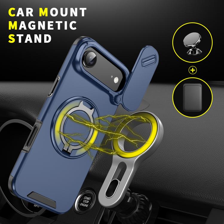 For iPhone Air Sliding Camshield Ring Holder Phone Case(Blue) - iPhone Air Cases by buy2fix | Online Shopping UK | buy2fix