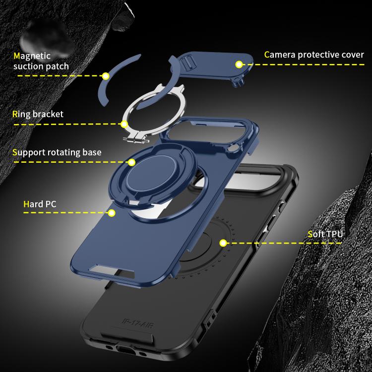 For iPhone Air Sliding Camshield Ring Holder Phone Case(Blue) - iPhone Air Cases by buy2fix | Online Shopping UK | buy2fix