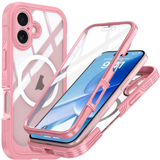 For iPhone 17 RedPepper Tempered Glass MagSafe Phone Case(Pink)