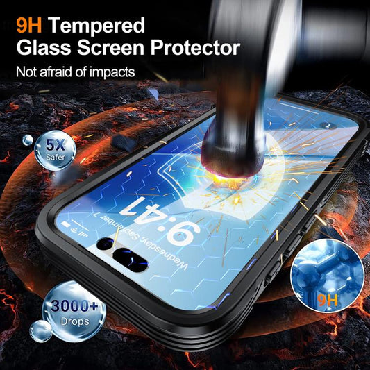 For iPhone 17 RedPepper Tempered Glass MagSafe Phone Case(Black) - iPhone 17 Cases by RedPepper | Online Shopping UK | buy2fix