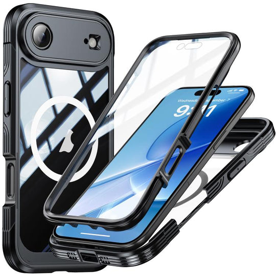 For iPhone 17 Air RedPepper Tempered Glass MagSafe Phone Case(Black)