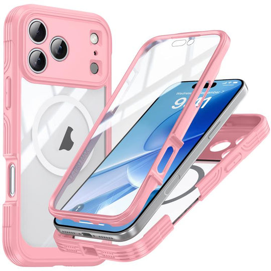 For iPhone 17 Pro RedPepper Tempered Glass MagSafe Phone Case(Pink)