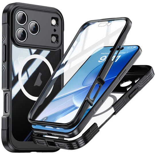 For iPhone 17 Pro RedPepper Tempered Glass MagSafe Phone Case(Black)