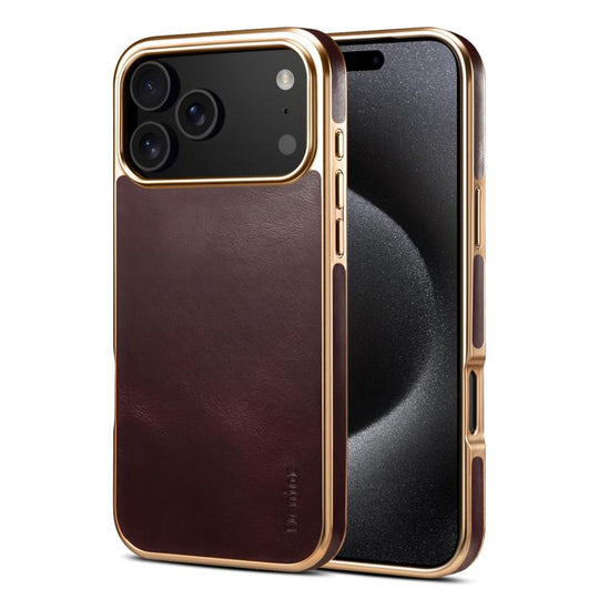 For iPhone 18 Pro Max / 17 Pro Max Denior Oil Wax Leather Electroplating Phone Case(Red)
