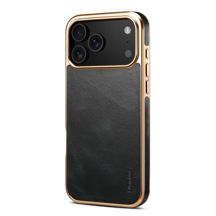 For iPhone 17 Pro Max Denior Oil Wax Leather Electroplating Phone Case(Blue) - iPhone 17 Pro Max Cases by Denior | Online Shopping UK | buy2fix