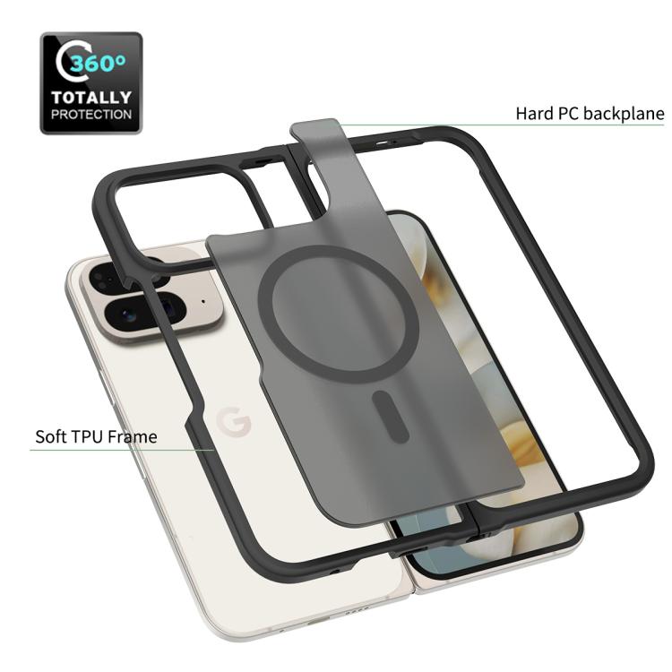 For Google Pixel 10 Pro Fold Skin Feel TPU Hybrid PC MagSafe Phone Case(Black) - Google Cases by buy2fix | Online Shopping UK | buy2fix